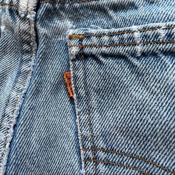Vintage Levi’s Denim Shorts 28" Distressed‎ High Rise Orange Tab Cut Offs - Picture 4 of 15